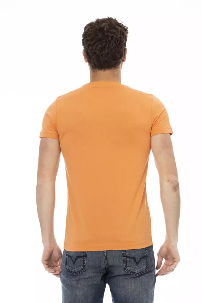 Trussardi Action Chic Orange Printed Short Sleeve Tee