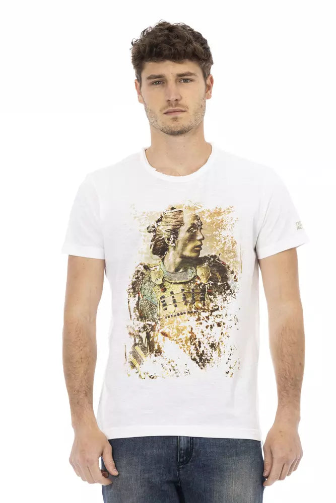 Trussardi Action Elegant White Printed Tee for Men