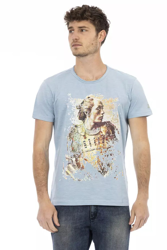 Trussardi Action Elegant Light Blue Cotton Tee for Men