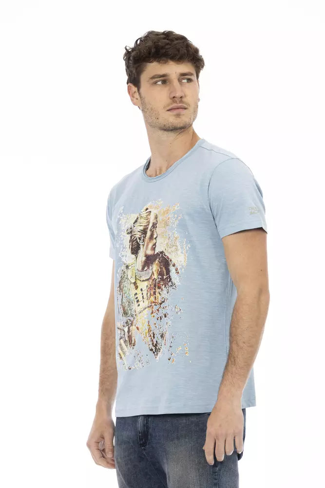 Trussardi Action Elegant Light Blue Cotton Tee for Men