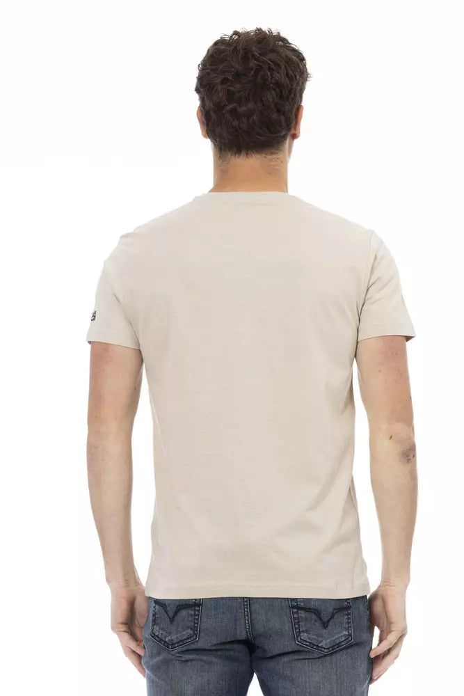 Trussardi Action Beige Cotton Blend Tee for Men