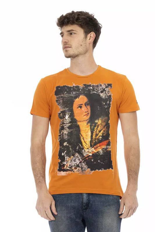 Trussardi Action Chic Orange Short Sleeve Round Neck Tee