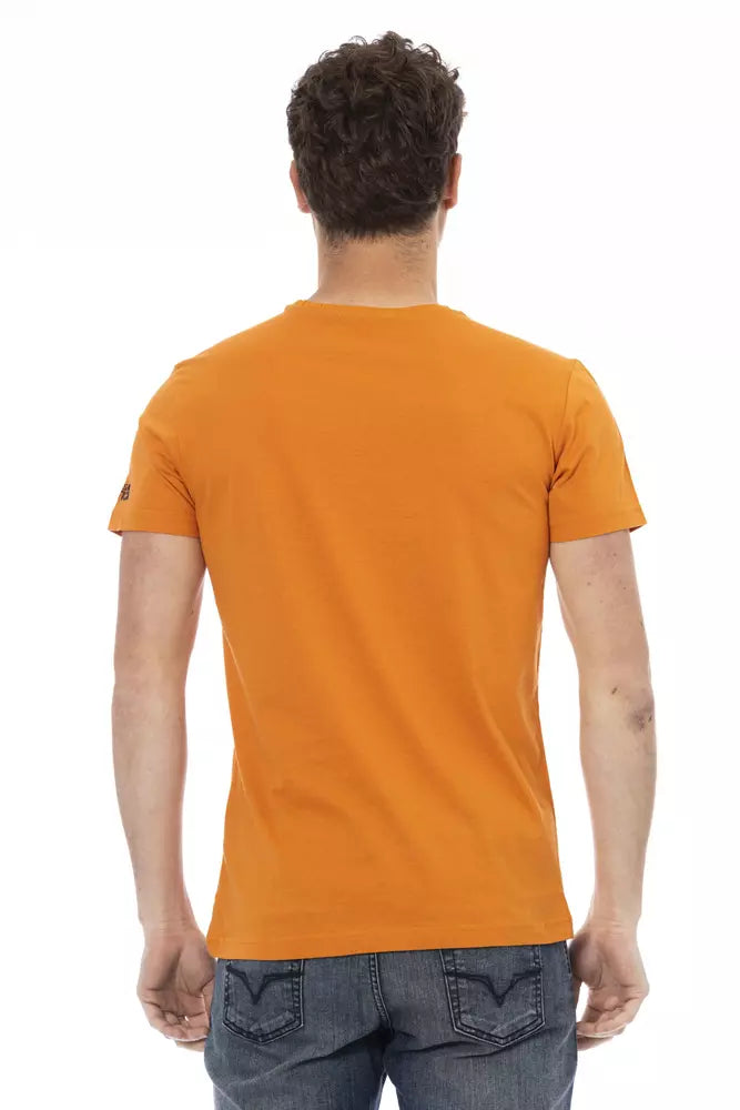 Trussardi Action Chic Orange Short Sleeve Round Neck Tee