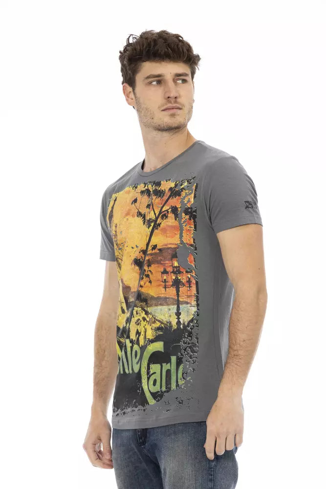 Trussardi Action Elegant Gray Short Sleeve T-shirt