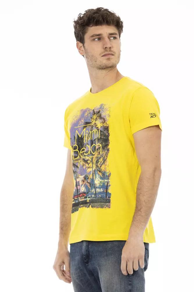 Trussardi Action Sunshine Yellow Cotton Blend T-Shirt