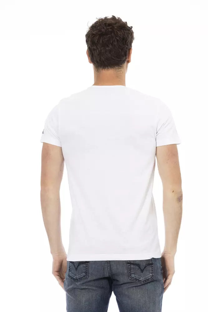 Trussardi Action Elegant White Tee with Unique Print