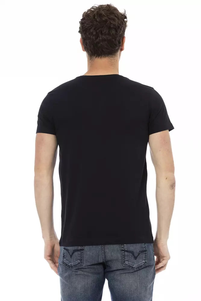 Trussardi Action Sleek Black Cotton Blend Tee