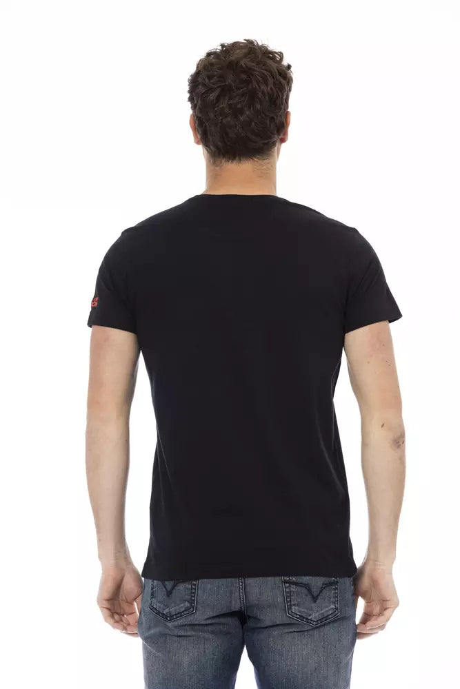 Trussardi Action Sleek Black Cotton Blend Tee