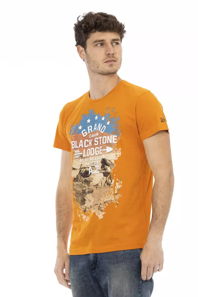 Trussardi Action Orange Short Sleeve Round Neck T-Shirt