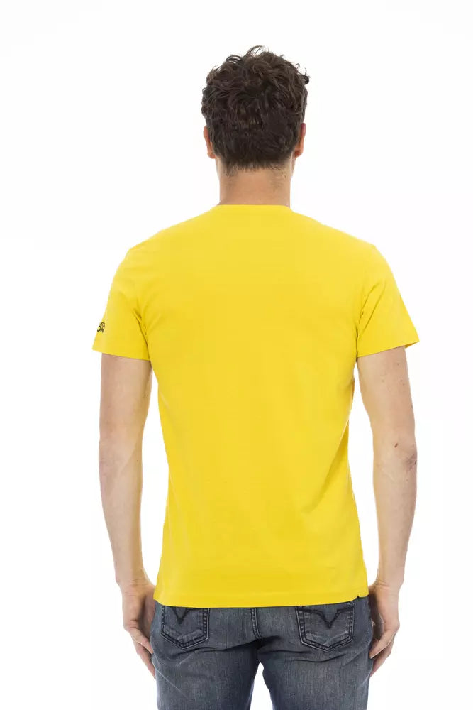 Trussardi Action Vintage Vibe V-Neck Tee in Sunshine Yellow