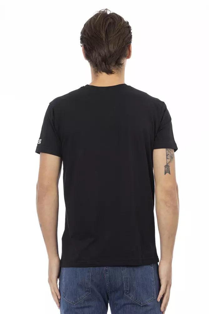 Trussardi Action Sleek V-Neck Tee with Front Print