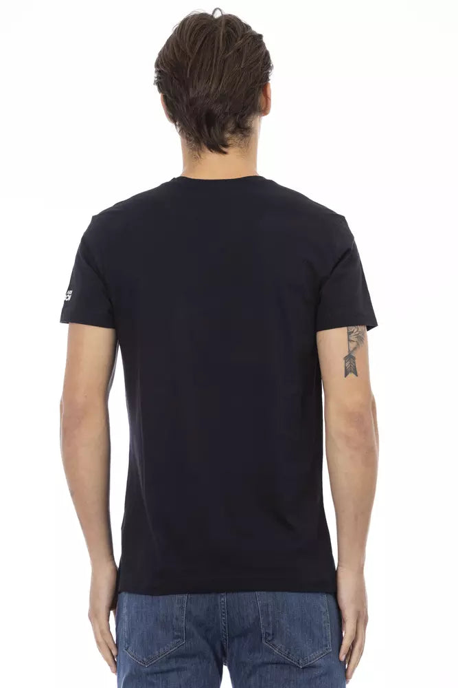 Trussardi Action Elegant V-Neck Tee with Front Print