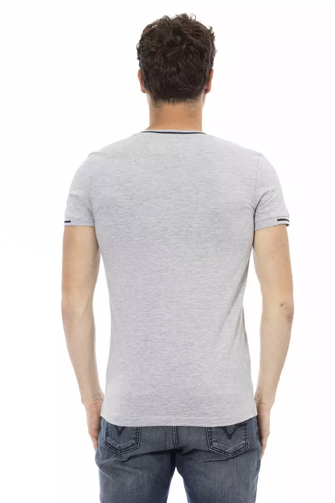 Trussardi Action Classic V-Neck Cotton Blend Tee