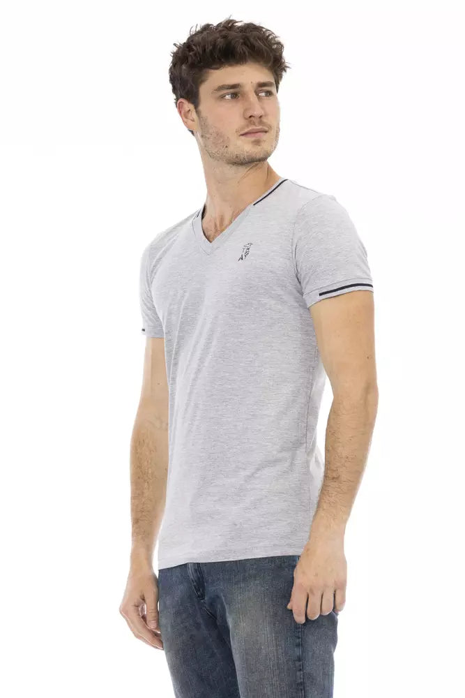 Trussardi Action Classic V-Neck Cotton Blend Tee