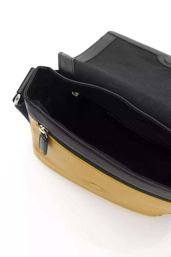 Cerruti 1881 Elegant Yellow Leather Crossbody Bag