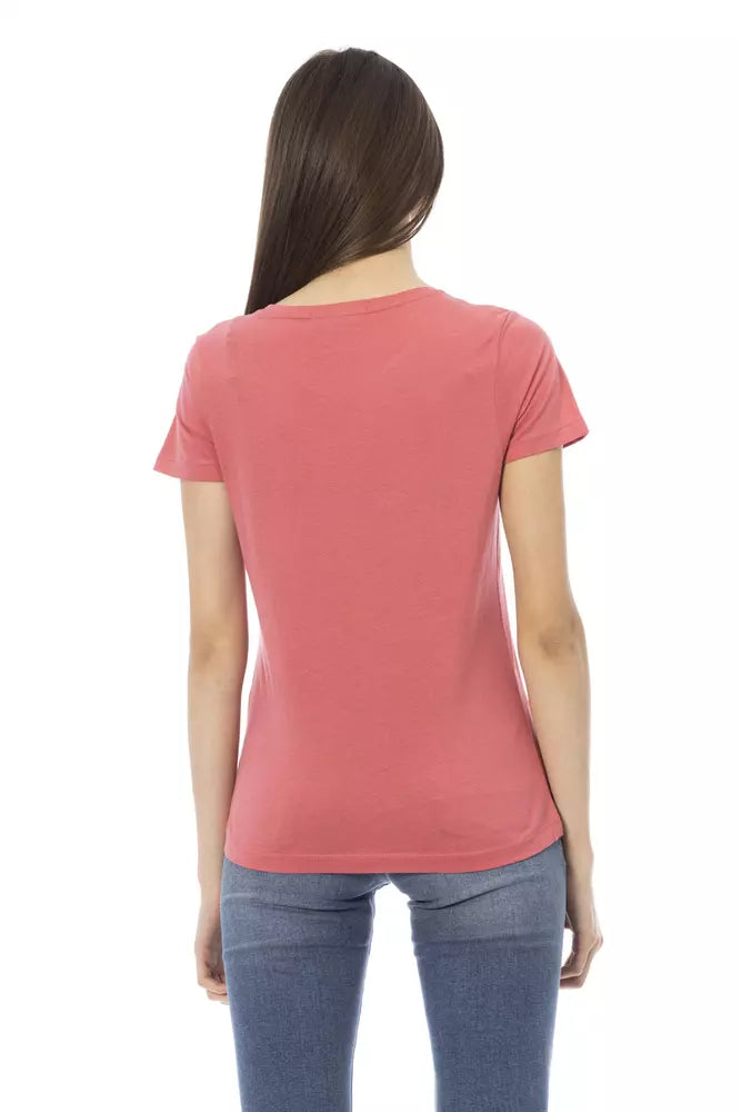 Trussardi Action Chic Pink Short Sleeve Round Neck Tee