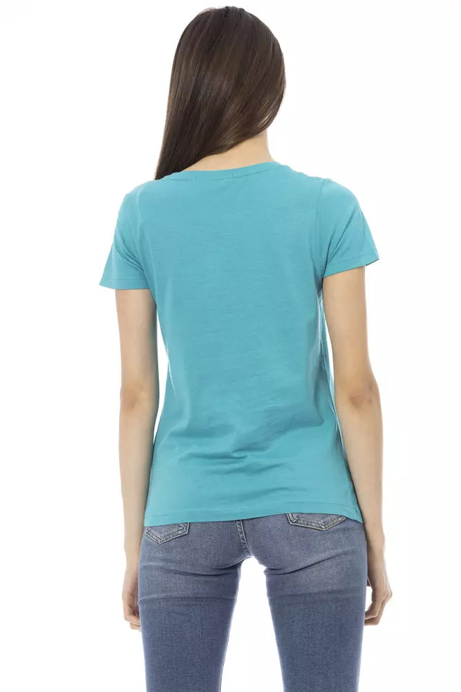 Trussardi Action Elegant Light Blue Short Sleeve Tee