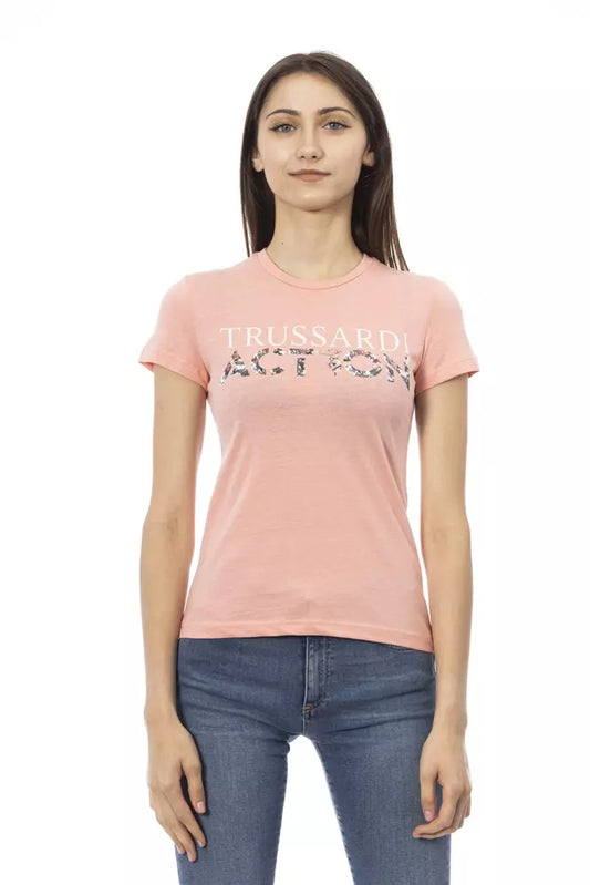 Trussardi Action Elegant Pink Short Sleeve Tee