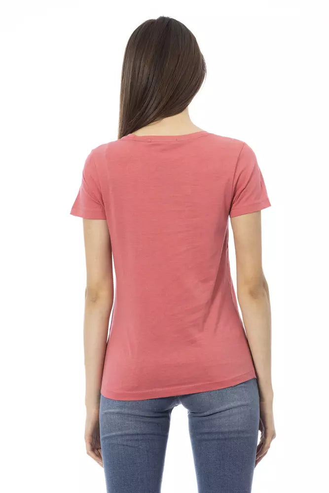 Trussardi Action Elegant Pink Cotton Blend Tee