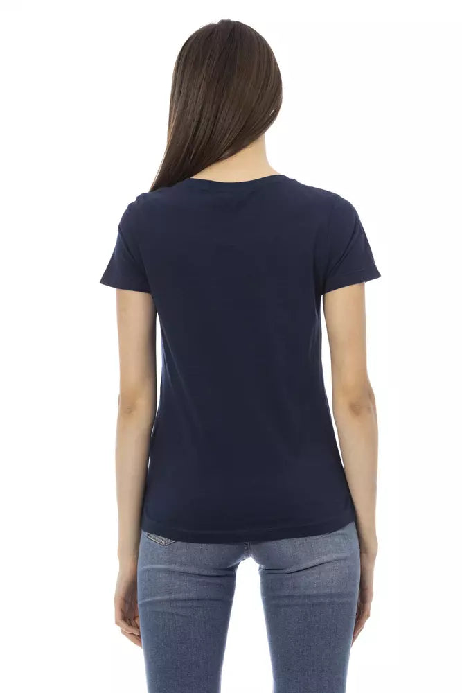 Trussardi Action Elegant Short Sleeve Blue Tee