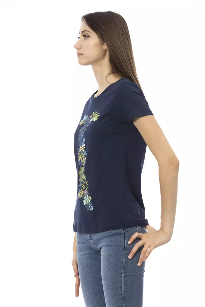 Trussardi Action Elegant Short Sleeve Blue Tee