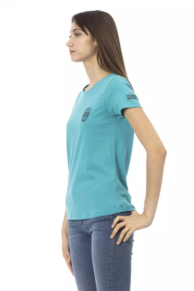 Trussardi Action Elegant Light Blue Short Sleeve Tee