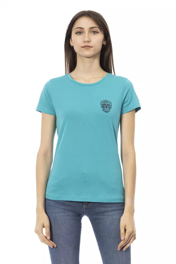 Trussardi Action Elegant Light Blue Short Sleeve Tee