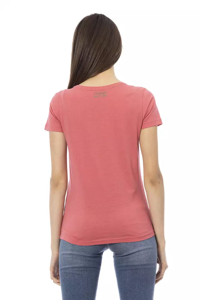 Trussardi Action Chic Pink Short Sleeve Round Neck T-Shirt