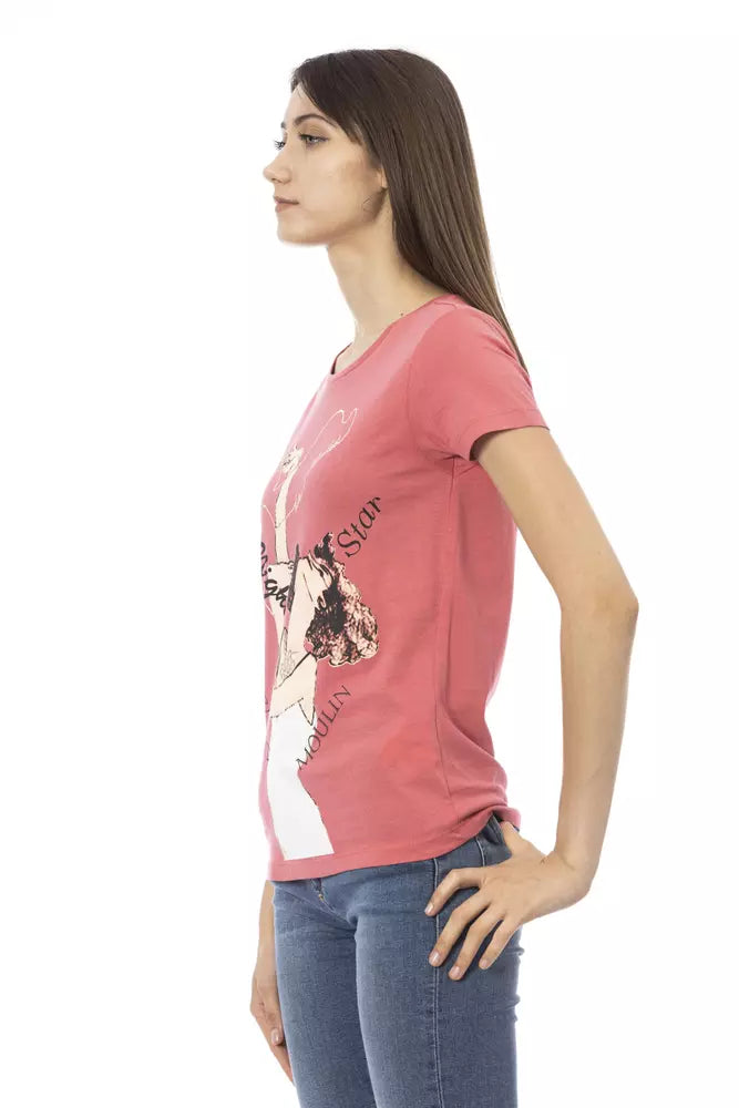 Trussardi Action Chic Pink Short Sleeve Round Neck T-Shirt