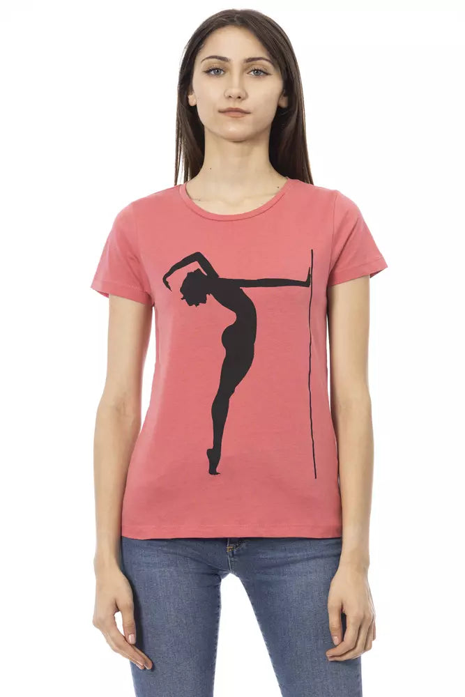 Trussardi Action Chic Pink Short Sleeve Cotton Blend Tee