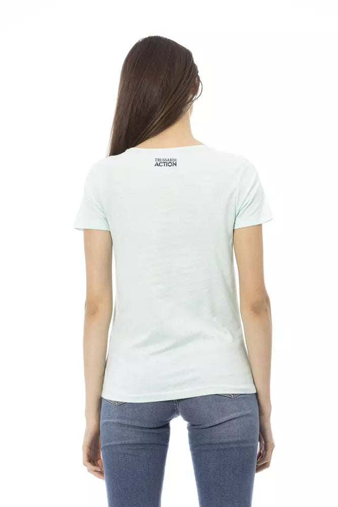 Trussardi Action Elegant Light Blue Short Sleeve Tee