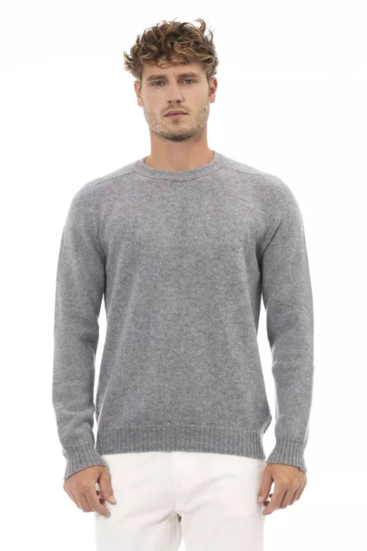 Alpha Studio Charcoal Crewneck Luxury Sweater