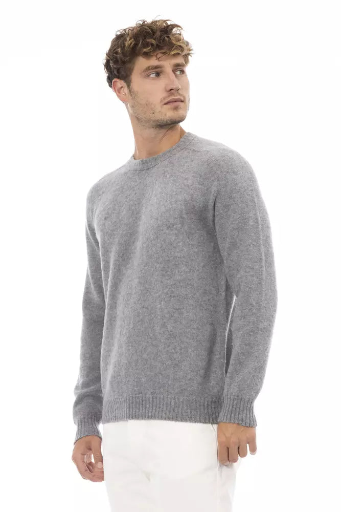 Alpha Studio Charcoal Crewneck Luxury Sweater