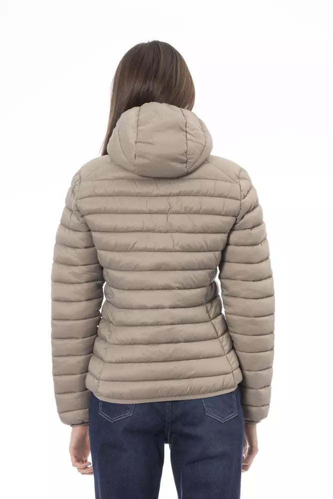 Invicta Chic Quilted Beige Hooded Jacket