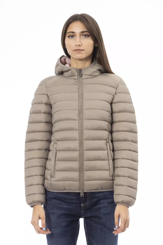 Invicta Chic Quilted Beige Hooded Jacket