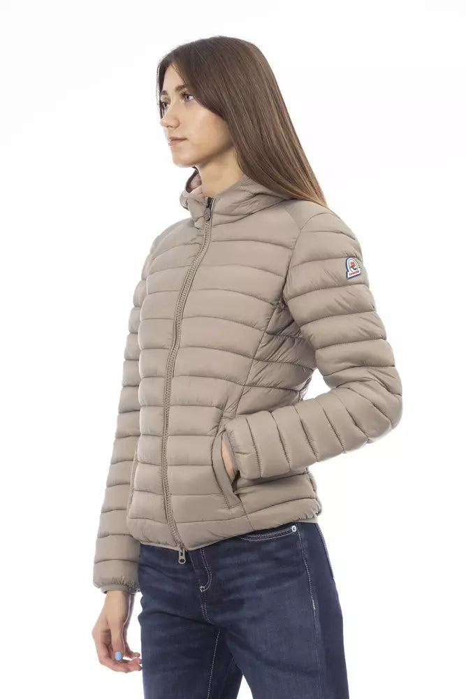 Invicta Chic Quilted Beige Hooded Jacket