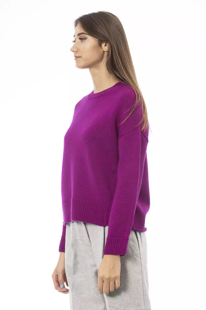 Alpha Studio Plush Merino Wool Crew Neck Sweater