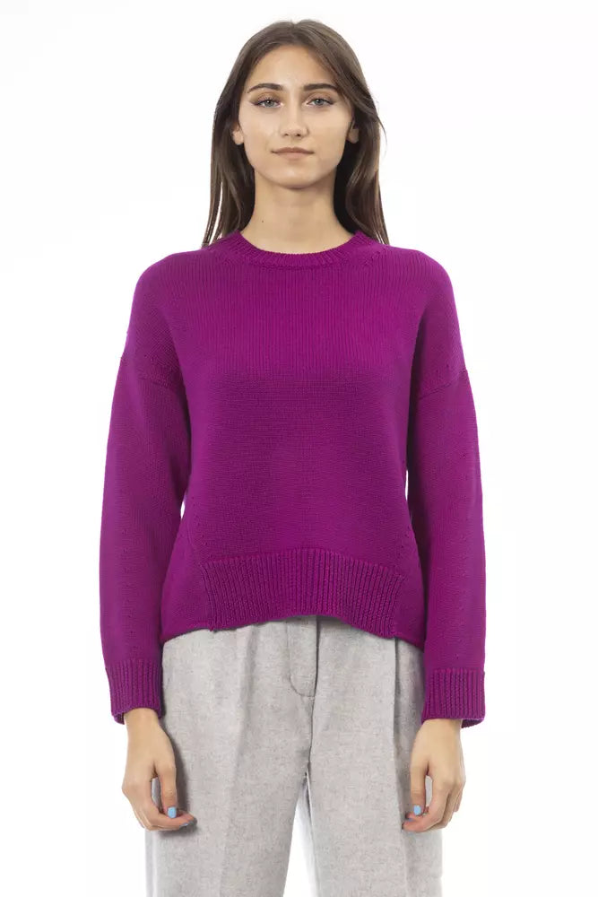 Alpha Studio Plush Merino Wool Crew Neck Sweater