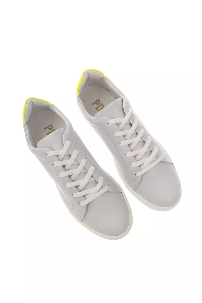 Pantofola D'Oro Elegant White Monocolor Leather Sneakers