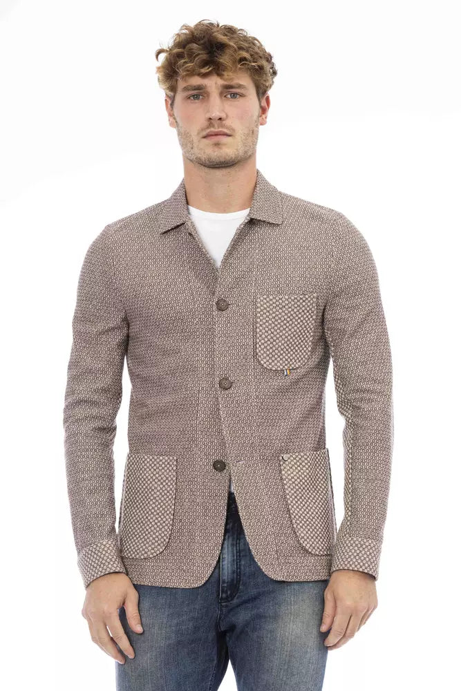 Distretto12 Elegant Beige Fabric Jacket for Men