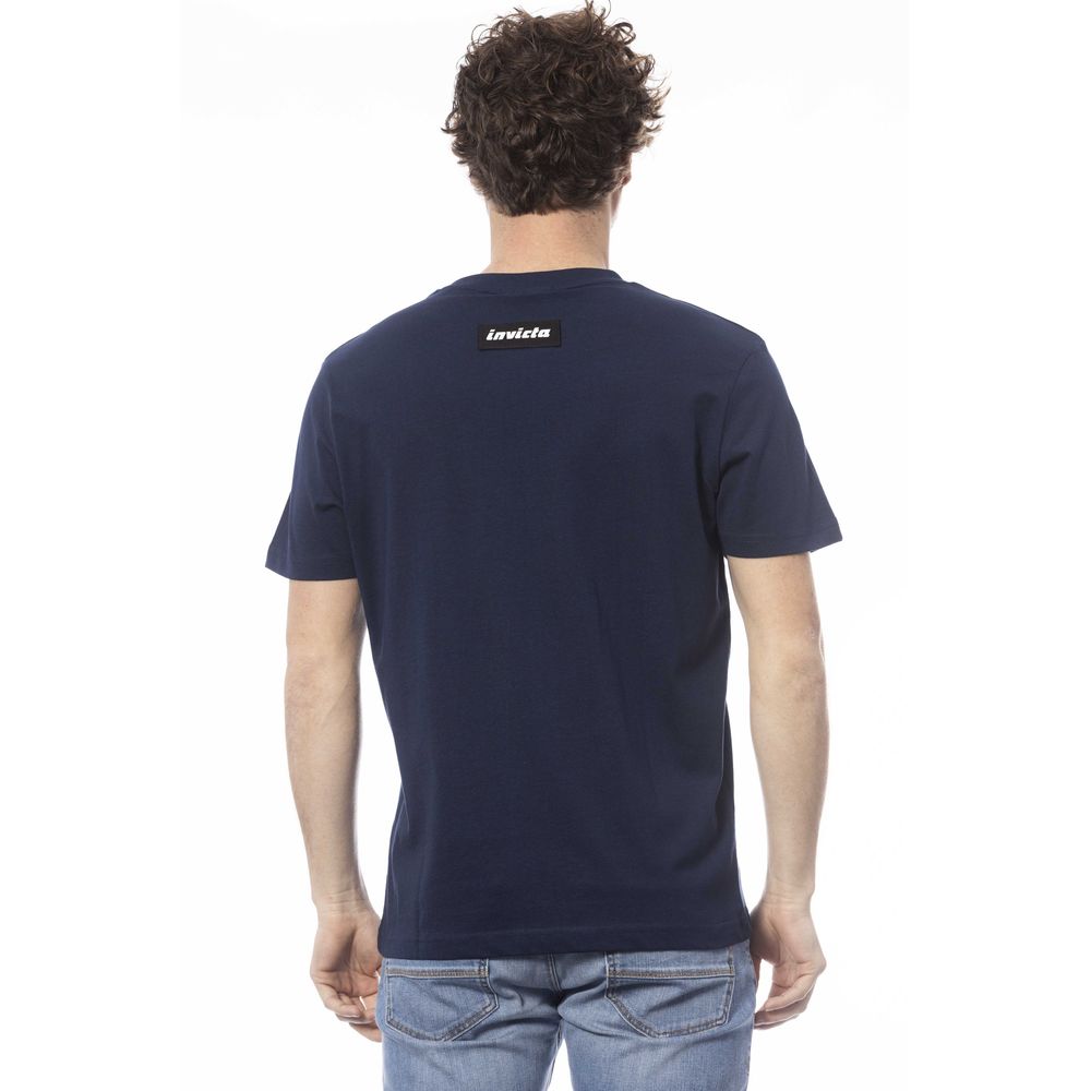 Invicta Elevated Blue Cotton Crew Neck Tee