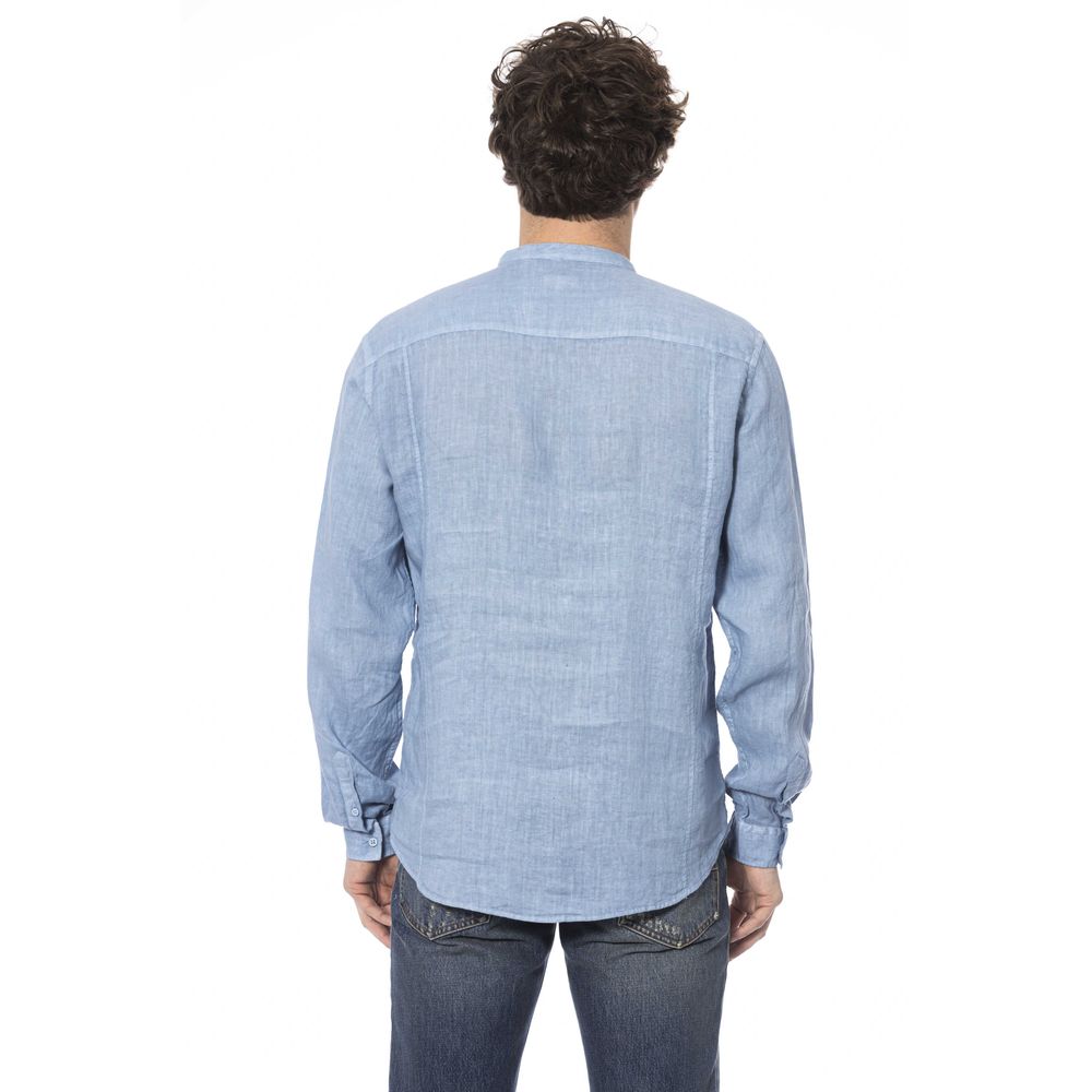 Distretto12 Elegant Linen Mandarin Collar Shirt