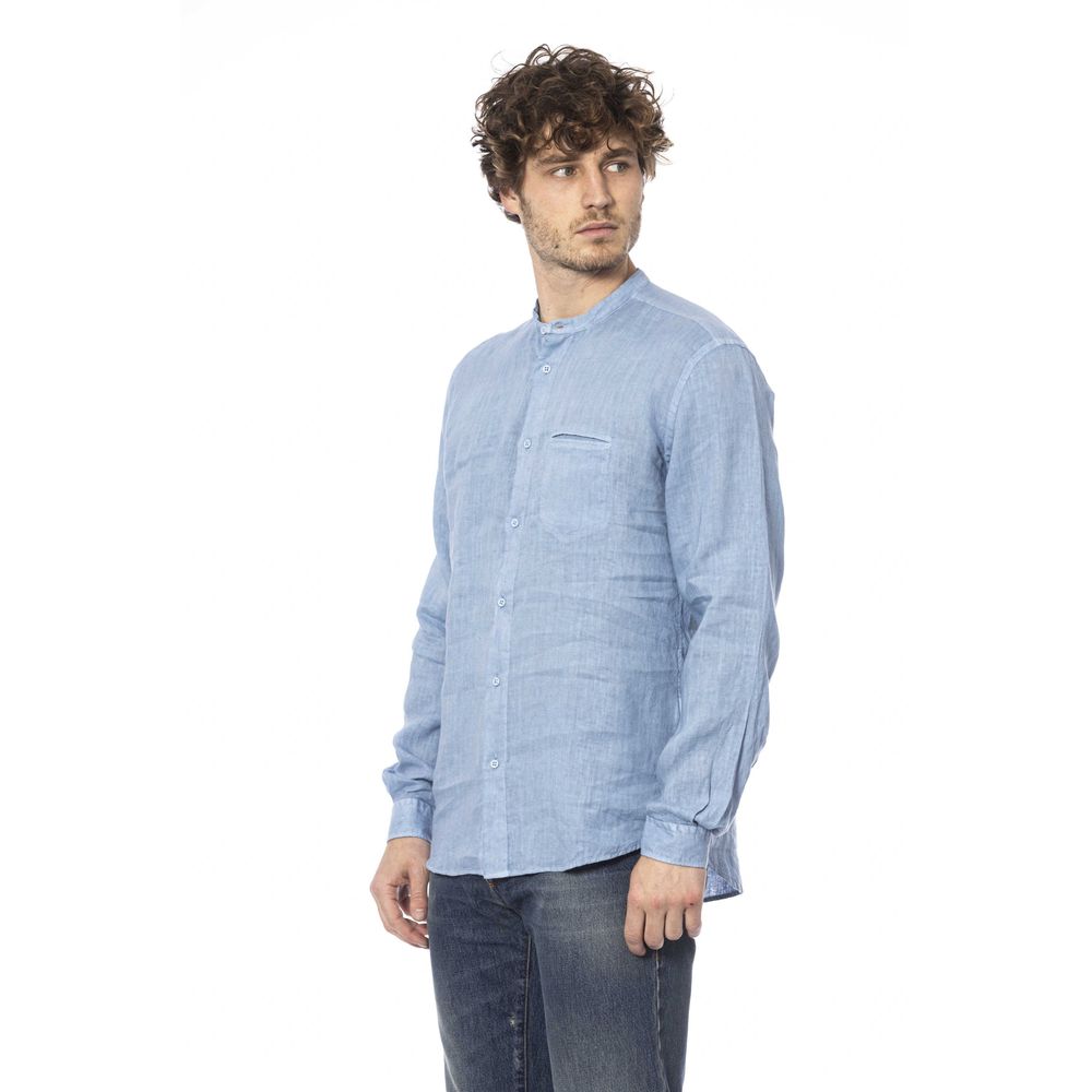 Distretto12 Elegant Linen Mandarin Collar Shirt