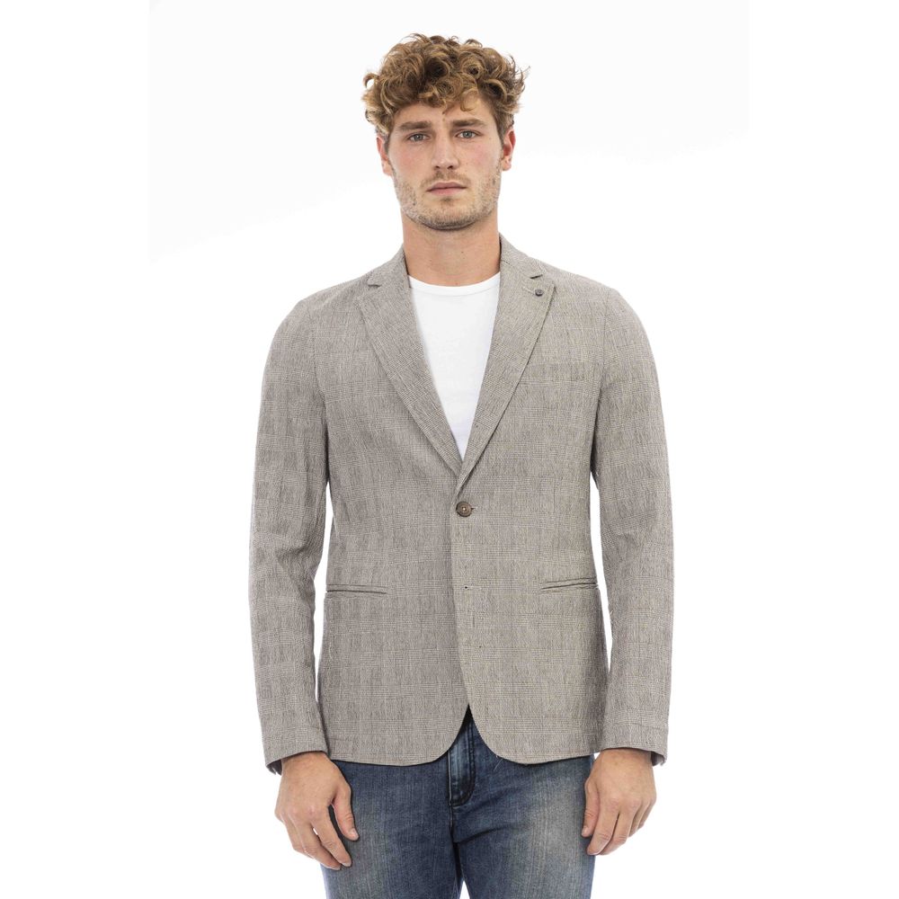 Distretto12 Elegant Beige Cotton Blend Jacket