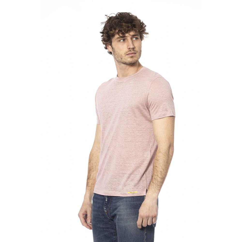 Distretto12 Chic Pink Cotton Crew Neck Tee