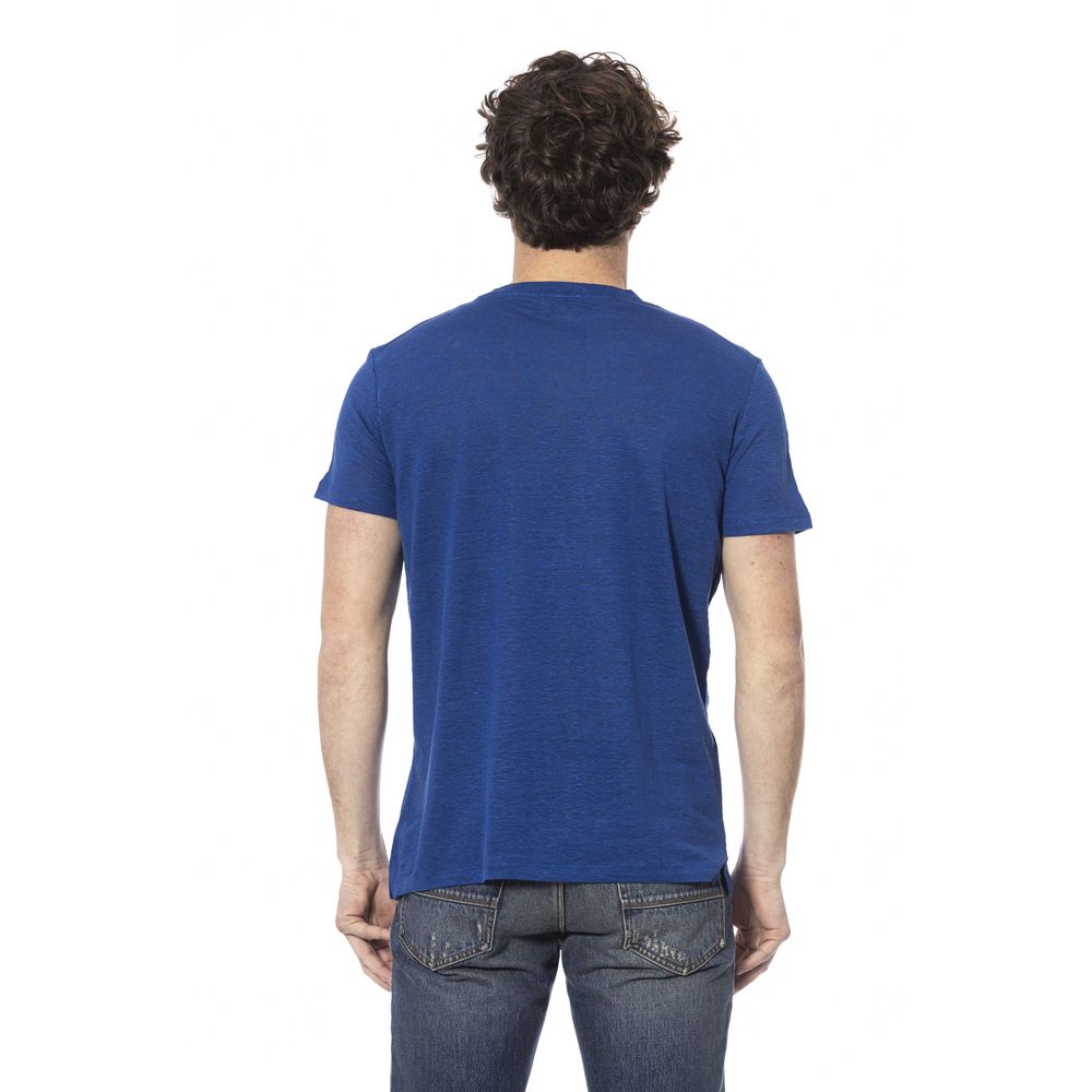 Distretto12 Sleek Crew Neck Cotton Tee – Perfect Blue