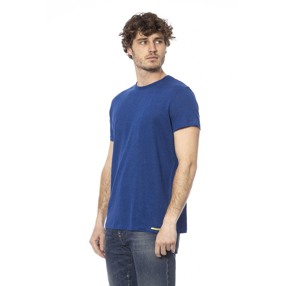 Distretto12 Sleek Crew Neck Cotton Tee – Perfect Blue