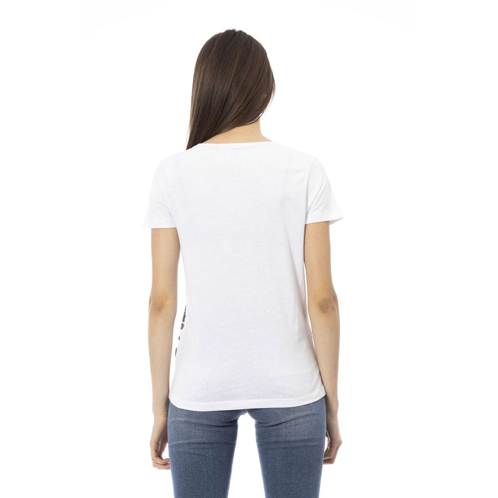 Trussardi Action Chic White Short Sleeve Round Neck Tee