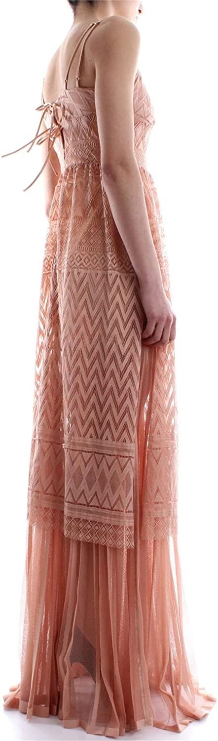 Guess By Marciano Elegant Pink Lace Evening Dress with Pleats