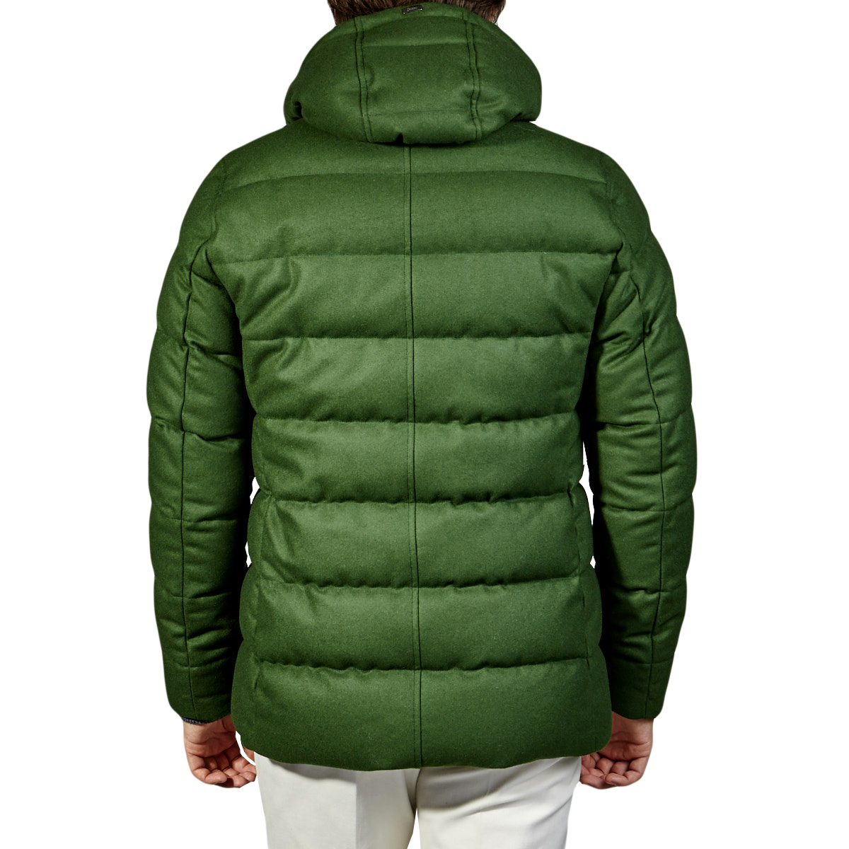 Herno Elegant Green Water-Repellent Down Jacket with Hood